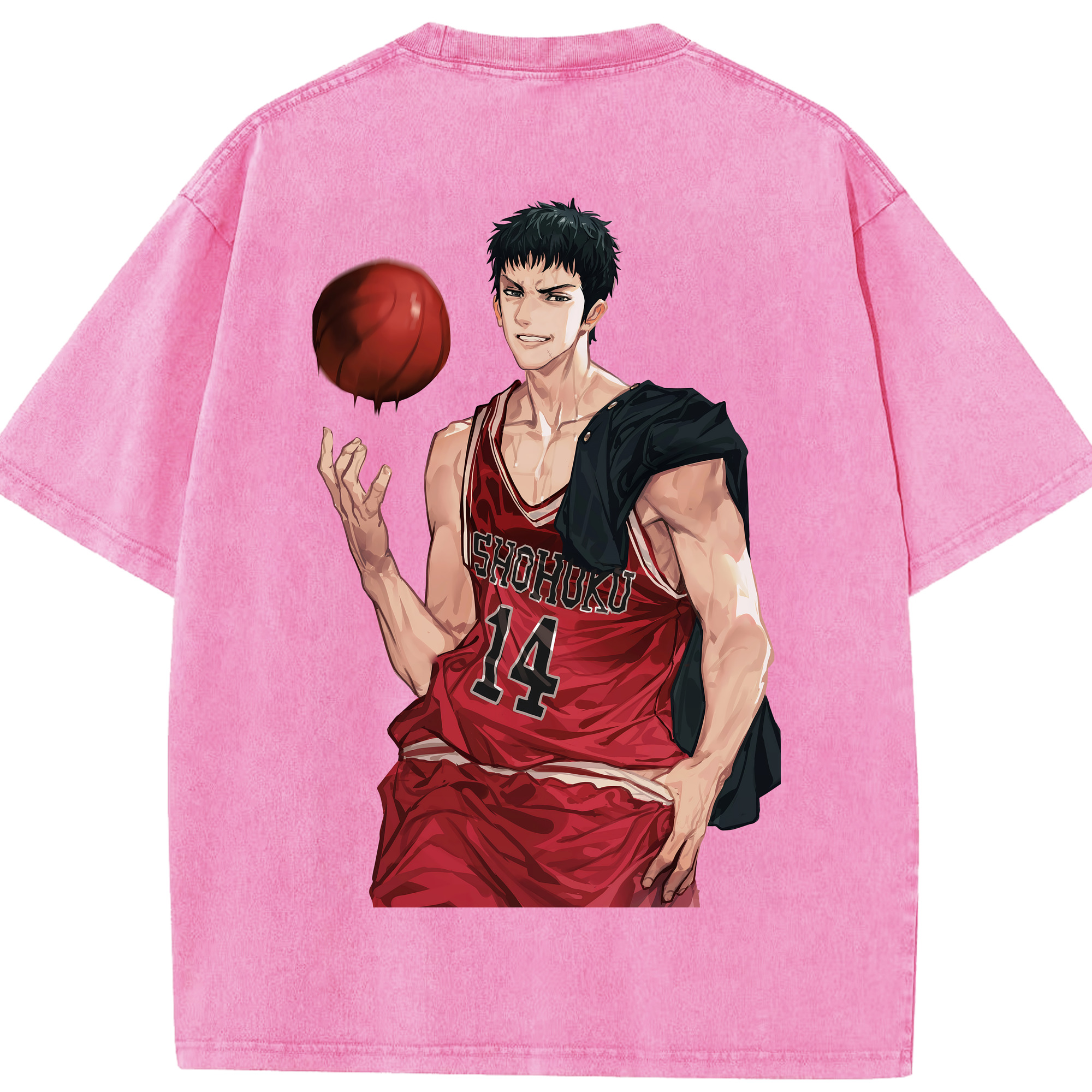 （画像用） SLAM DUNK／スラムダンク 綿100% ヴィンテージ風 半袖Tシャツ（背面プリント）